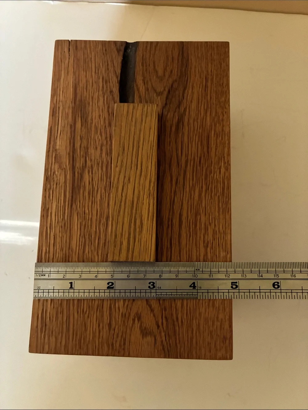 Hand Crafted Wooden Vanity Tray Box - Natural Oak Brown